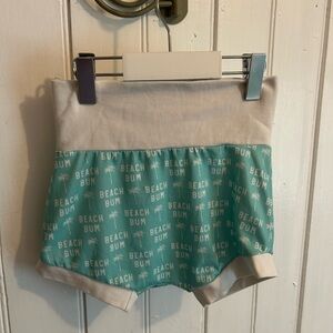 Handmade 3t teal Beach Bum bummie Shorts